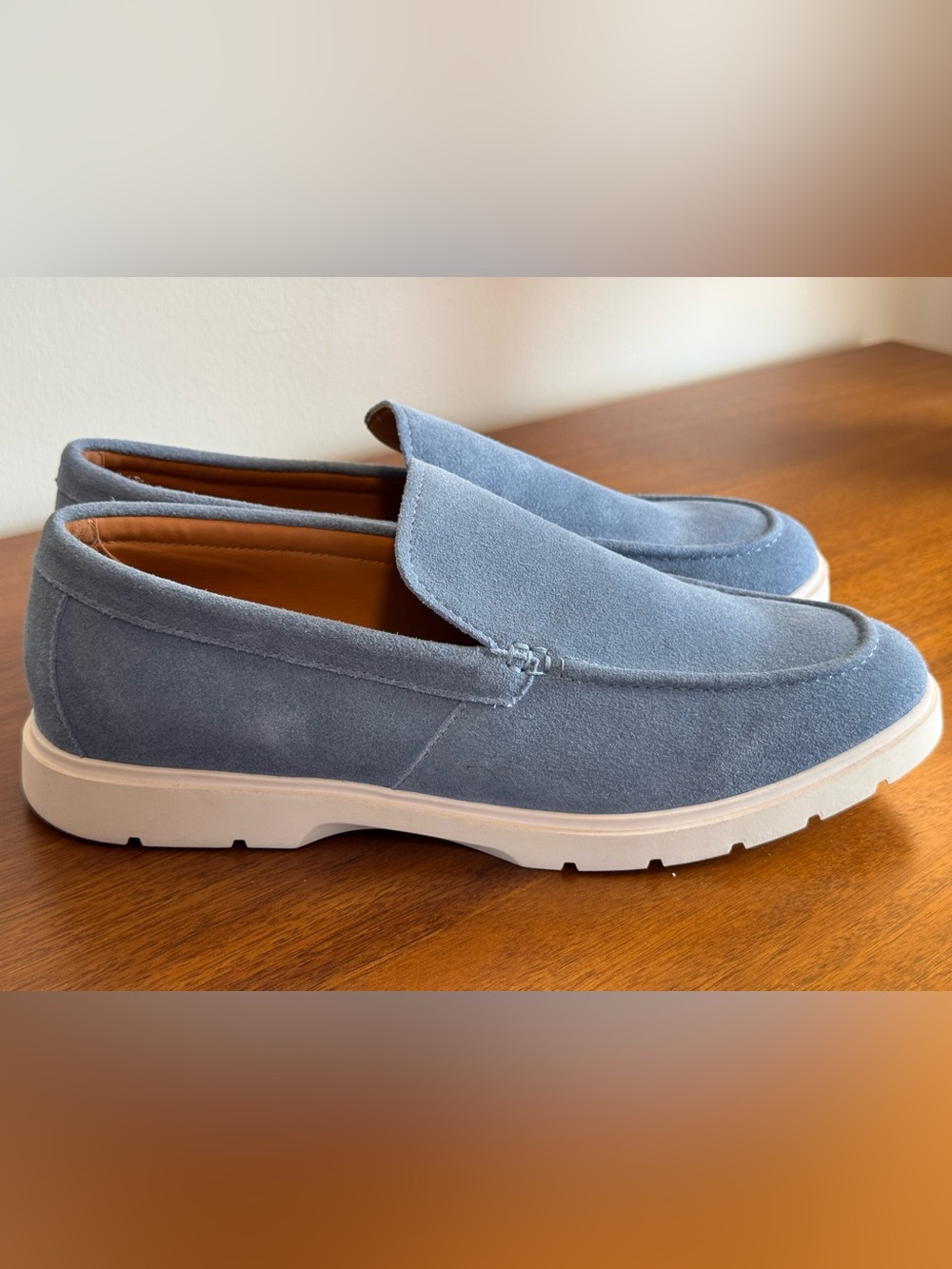 Nordstrom Men's Blue Suede Slip-On Loafers Ortholite Sneaker 9.5M NWOB - Picture 3 of 13